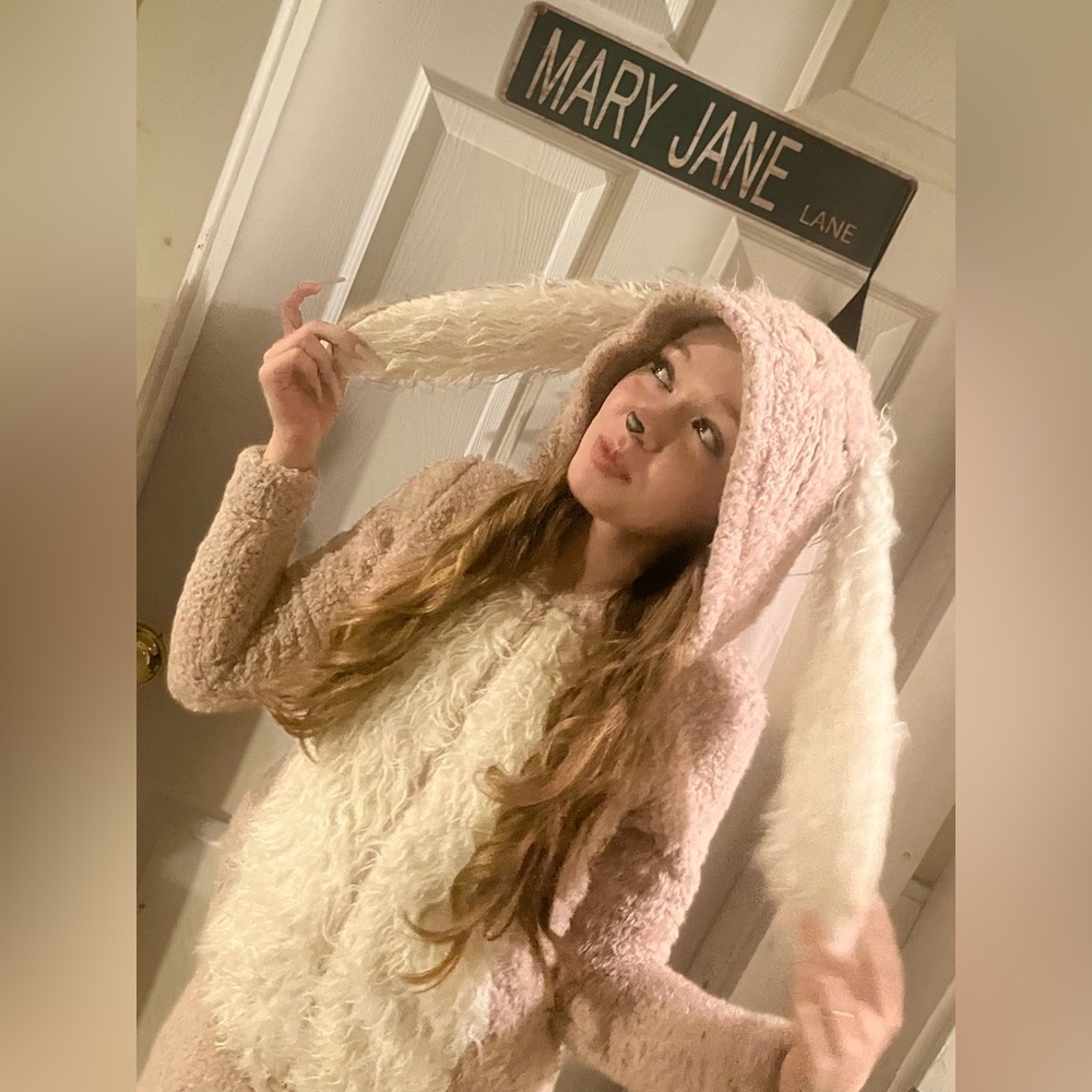 One piece sip up bunny onesie.